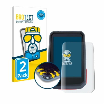 Face avant d’un emballage produit avec le logo de la marque BROTECT. À côté, l’appareil Sigma ROX 4.0 est représenté avec la p