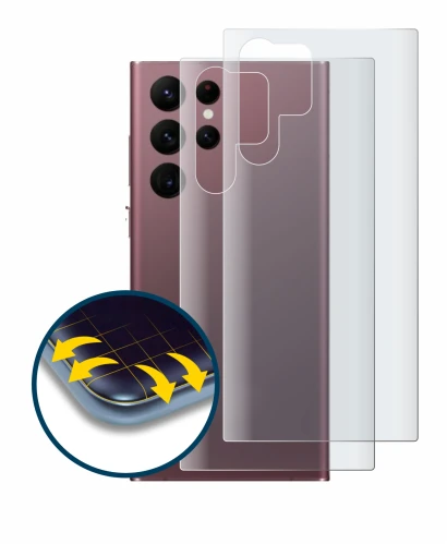Image de l'appareil Samsung Galaxy S22 Ultra 5G (Arrière) avec une grande variété de protections d'écran.