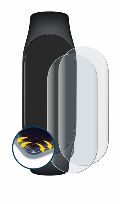 Image de l'appareil Xiaomi Smart Band 7 avec une grande variété de protections d'écran.