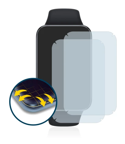 Image de l'appareil Xiaomi Smart Band 7 Pro avec une grande variété de protections d'écran.