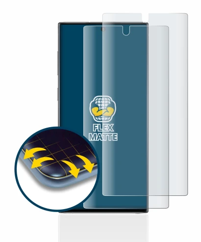 Image de l'appareil Samsung Galaxy Note 10 (case-friendly) avec une grande variété de protections d'écran.