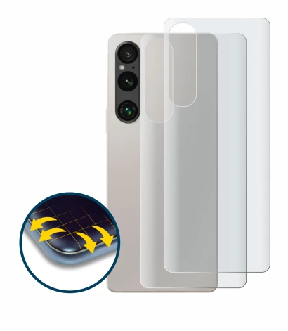 Image de l'appareil Sony Xperia 1 V (Arrière) avec une grande variété de protections d'écran.