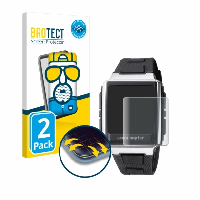 Face avant d’un emballage produit avec le logo de la marque BROTECT. À côté, l’appareil Casio WV-59 est représenté avec la pro