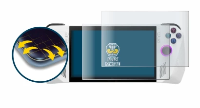 Image de l'appareil ASUS ROG Ally (2023) RC71L avec une grande variété de protections d'écran.