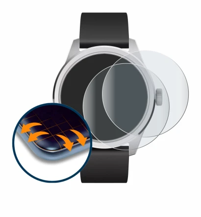 Image de l'appareil Withings ScanWatch 2 (42 mm) avec une grande variété de protections d'écran.