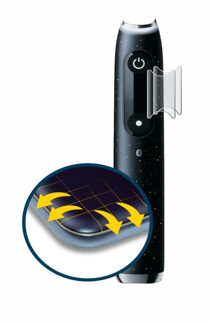 Image de l'appareil Oral-B iO 10 avec une grande variété de protections d'écran.