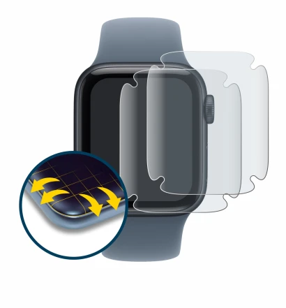 Image de l'appareil Apple Watch SE 3 (40 mm) avec une grande variété de protections d'écran.