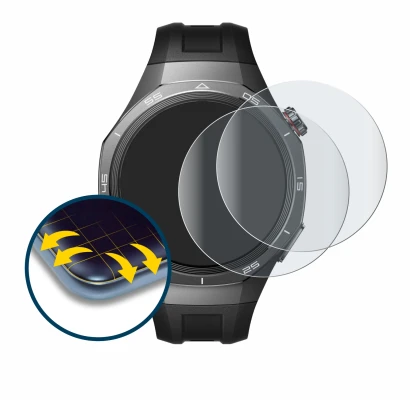Image de l'appareil Huawei Watch GT 5 Pro (46 mm) avec une grande variété de protections d'écran.