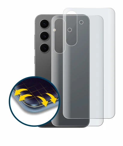 Image de l'appareil Samsung Galaxy S24 FE (Arrière) avec une grande variété de protections d'écran.