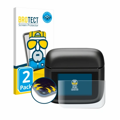 Face avant d’un emballage produit avec le logo de la marque BROTECT. À côté, l’appareil JBL Tour Pro 3 est représenté avec la 