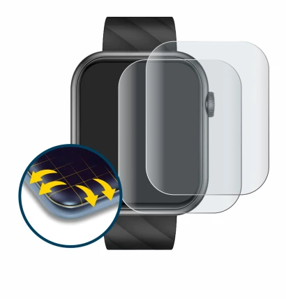 Image de l'appareil Braidol Smartwatch 1.96" avec une grande variété de protections d'écran.