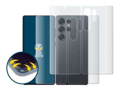 Image de l'appareil Samsung Galaxy S25 Ultra Enterprise Edition (Avant+Arrière) avec une grande variété de protections d'écran