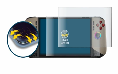 Image de l'appareil MSI Claw 8 AI+ avec une grande variété de protections d'écran.
