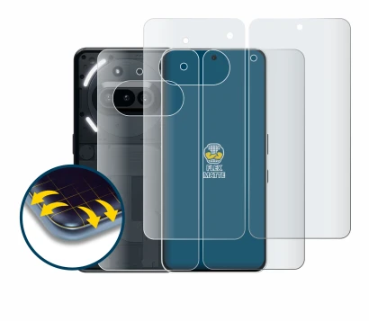 Image de l'appareil Nothing Phone (3a) (Avant+Arrière) avec une grande variété de protections d'écran.