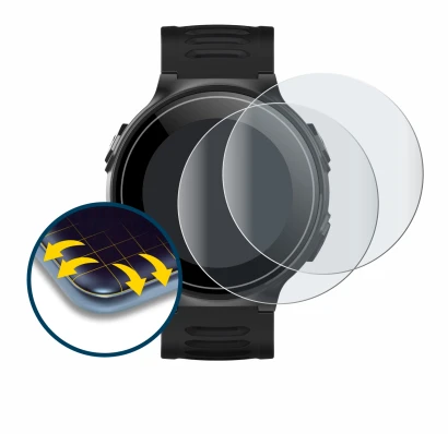 Image de l'appareil Kiprun GPS 500 Coros avec une grande variété de protections d'écran.