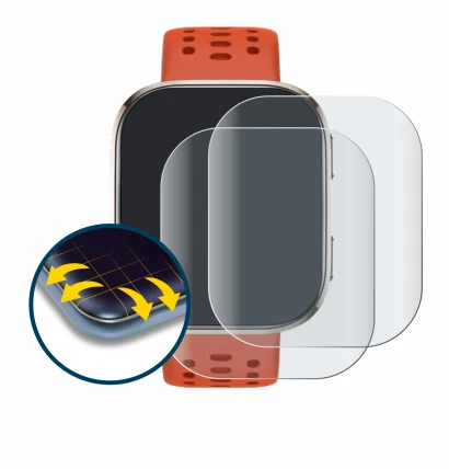 Image de l'appareil Huami Amazfit Bip 6 avec une grande variété de protections d'écran.
