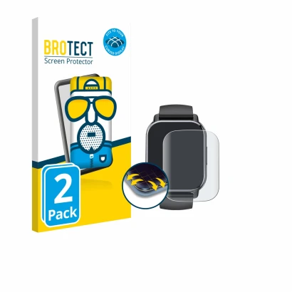 Face avant d’un emballage produit avec le logo de la marque BROTECT. À côté, l’appareil Poounur T80 1.95" est représenté avec 