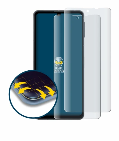 Image de l'appareil Sharp Aquos Sense 8 avec une grande variété de protections d'écran.