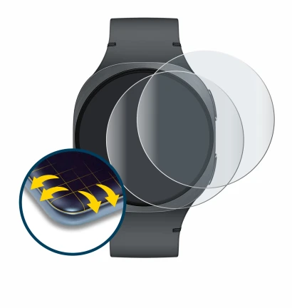 Image de l'appareil Samsung Galaxy Watch 8 (40 mm) avec une grande variété de protections d'écran.