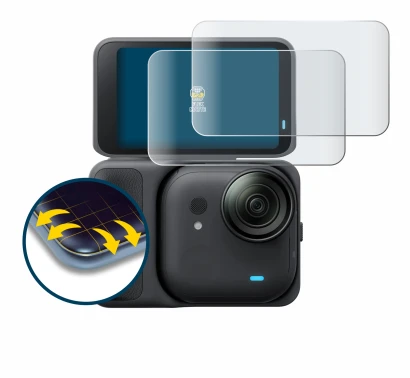 Image de l'appareil Insta360 Go Ultra avec une grande variété de protections d'écran.