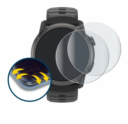 Image de l'appareil Coros Apex 4 (42 mm) avec une grande variété de protections d'écran.