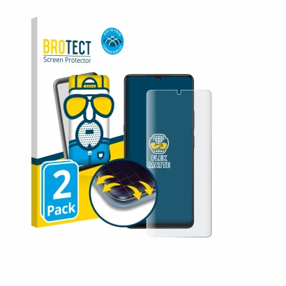 Face avant d’un emballage produit avec le logo de la marque BROTECT. À côté, l’appareil Cubot X100 est représenté avec la prot