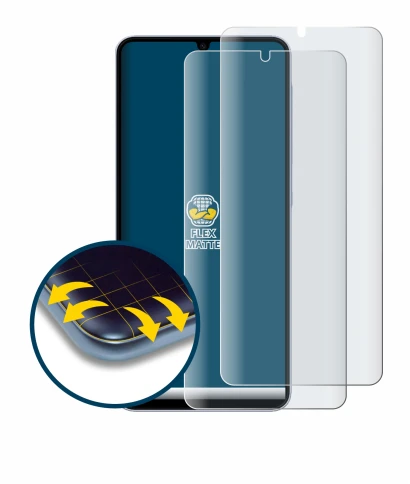 Image de l'appareil Samsung Galaxy A07 avec une grande variété de protections d'écran.