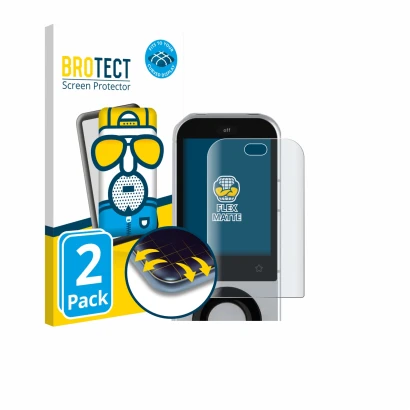 Face avant d’un emballage produit avec le logo de la marque BROTECT. À côté, l’appareil Sofabaton X2 est représenté avec la pr