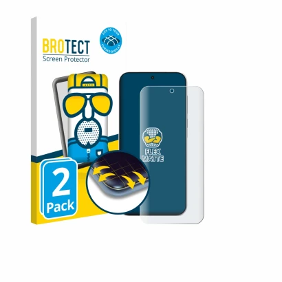 Face avant d’un emballage produit avec le logo de la marque BROTECT. À côté, l’appareil OnePlus Turbo 6V est représenté avec l