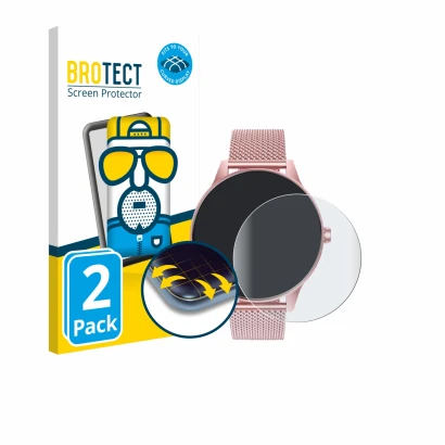 Face avant d’un emballage produit avec le logo de la marque BROTECT. À côté, l’appareil TAOLOON Smartwatch 1.27" est représent