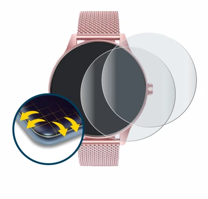 Image de l'appareil TAOLOON Smartwatch 1.27" avec une grande variété de protections d'écran.