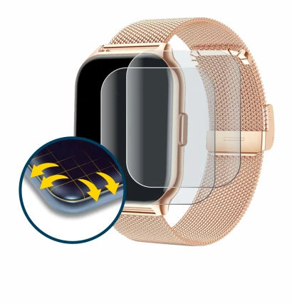 Image de l'appareil APAUK Smartwatch 2.01" avec une grande variété de protections d'écran.