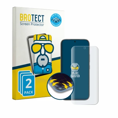 Face avant d’un emballage produit avec le logo de la marque BROTECT. À côté, l’appareil Honor 600 Pro est représenté avec la p