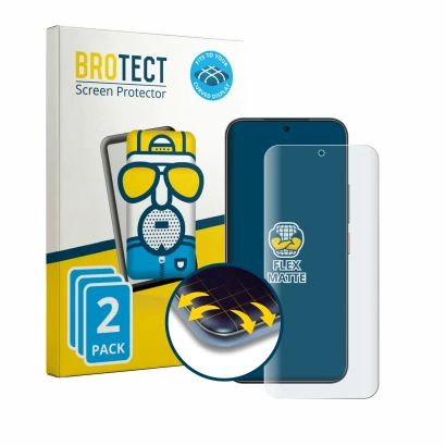 Face avant d’un emballage produit avec le logo de la marque BROTECT. À côté, l’appareil ZTE Nubia Air Pro est représenté avec