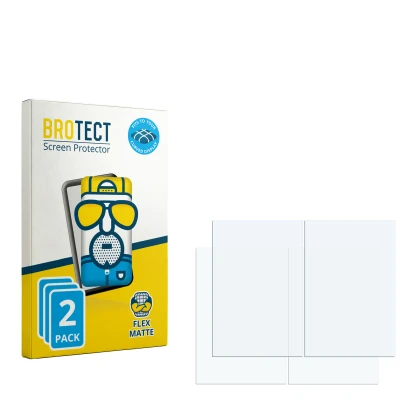 Face avant d’un emballage produit avec le logo de la marque BROTECT. À côté se trouve la protection d’écran correspondante.
