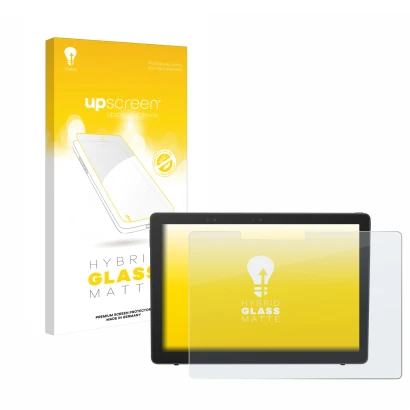 Face avant d’un emballage produit avec le logo de la marque upscreen. À côté, l’appareil Dell Latitude 5290 2-in-1 est représe