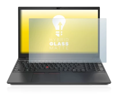 Image de l'appareil Lenovo ThinkPad E15 avec une grande variété de protections d'écran.