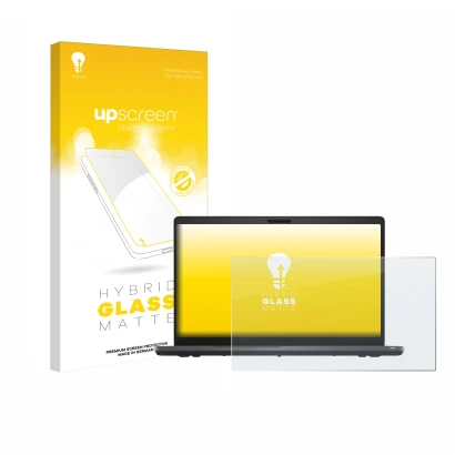 Face avant d’un emballage produit avec le logo de la marque upscreen. À côté, l’appareil Dell Latitude 5500 est représenté ave