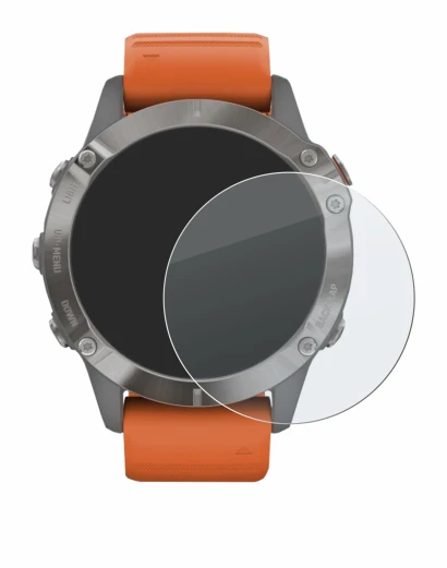 Image de l'appareil Garmin Fenix 6 Pro Solar avec une grande variété de protections d'écran.