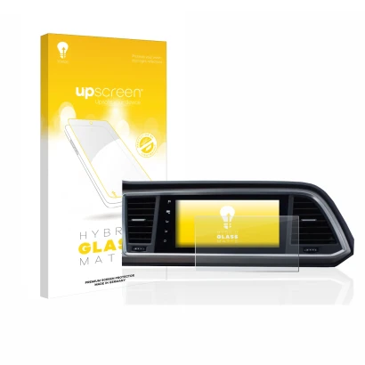 Face avant d’un emballage produit avec le logo de la marque upscreen. À côté, l’appareil Seat Ateca Style Go 2020 Infotainment