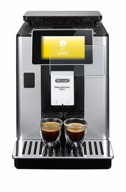 Image de l'appareil DeLonghi PrimaDonna Soul ECAM610.74.MB avec une grande variété de protections d'écran.