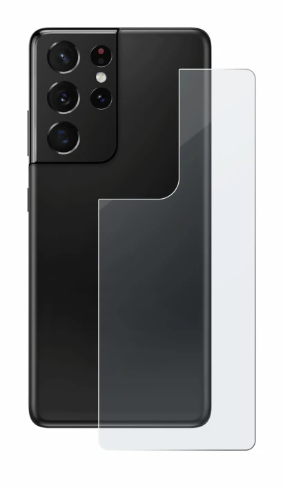 Image de l'appareil Samsung Galaxy S21 Ultra 5G (Arrière) avec une grande variété de protections d'écran.