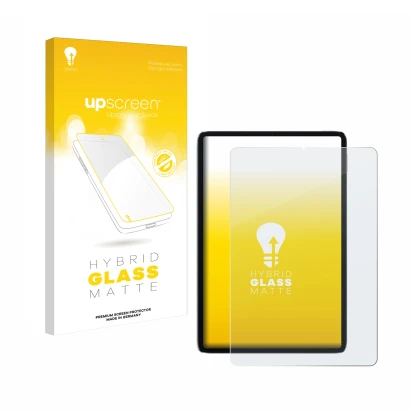 Face avant d’un emballage produit avec le logo de la marque upscreen. À côté, l’appareil Xiaomi Mi Pad 5 est représenté avec l