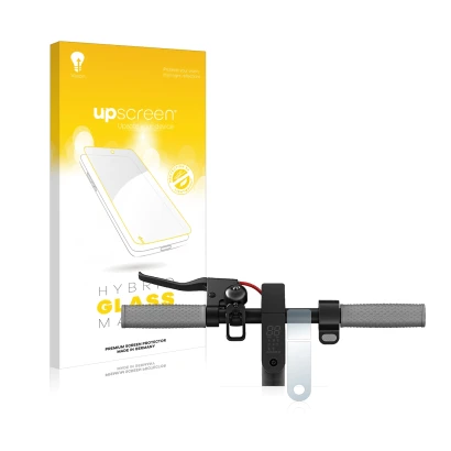 Face avant d’un emballage produit avec le logo de la marque upscreen. À côté, l’appareil Xiaomi Mi 1S est représenté avec la p