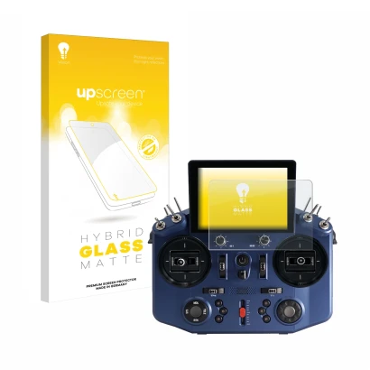 Face avant d’un emballage produit avec le logo de la marque upscreen. À côté, l’appareil FrSky Tandem X20S est représenté avec