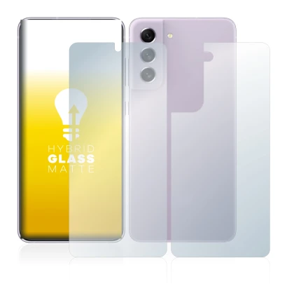 Image de l'appareil Samsung Galaxy S21 FE 5G (Avant+Arrière) avec une grande variété de protections d'écran.