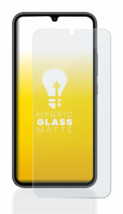 Image de l'appareil Samsung Galaxy A34 5G avec une grande variété de protections d'écran.