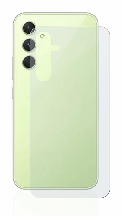 Image de l'appareil Samsung Galaxy A54 5G (Arrière) avec une grande variété de protections d'écran.