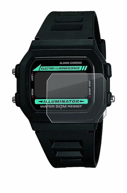 Image de l'appareil Casio W-86-1VQES avec une grande variété de protections d'écran.