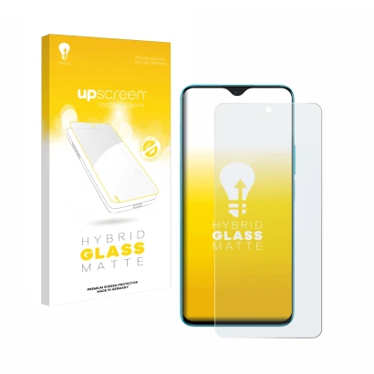 Face avant d’un emballage produit avec le logo de la marque upscreen. À côté, l’appareil Honor 90 Lite est représenté avec la 